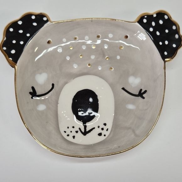 Ceramic Gray Koala Trinket Dish Jewelry Tray - Picture 1 of 4